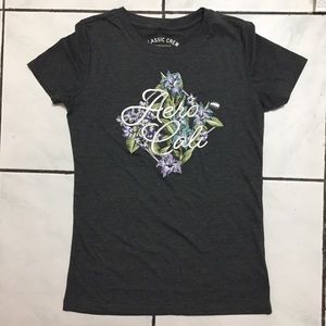 NWOT!Aeropostale Charcoal Grey Flower Logo T-shirt